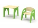Ясельный комплект мебели "Малыш" (столик и стульчик), зеленый